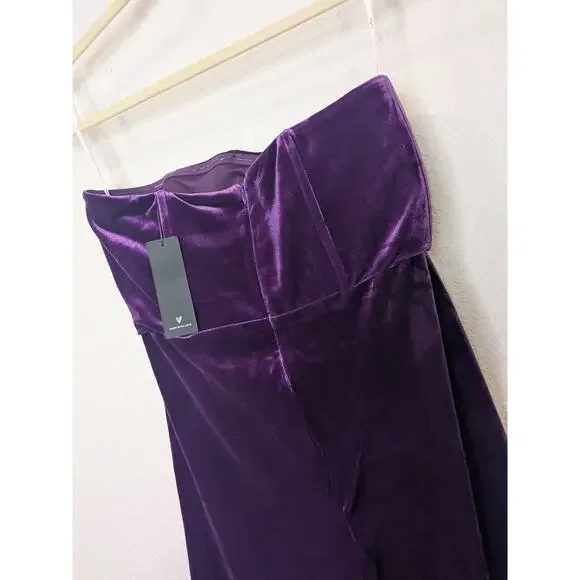 LULUS Glamorous Celebrations Purple Velvet Strapless Tulip Dress Womens Large - Picture 13 of 13